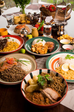 Buffet Table Peruvian Comfort Restaurant Gourmet Food