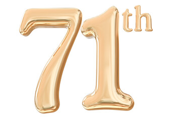 71th years anniversary number gold