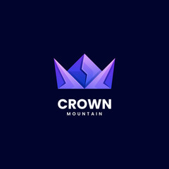 Fototapeta premium Vector Logo Illustration Crown Gradient Colorful Style.