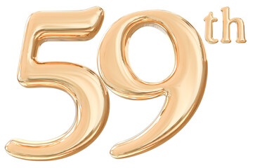 59th years anniversary number gold
