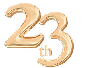 23th years anniversary number gold