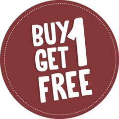 Buy 1 get 1 free logo banner