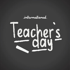 International Teacher`s day vector banner