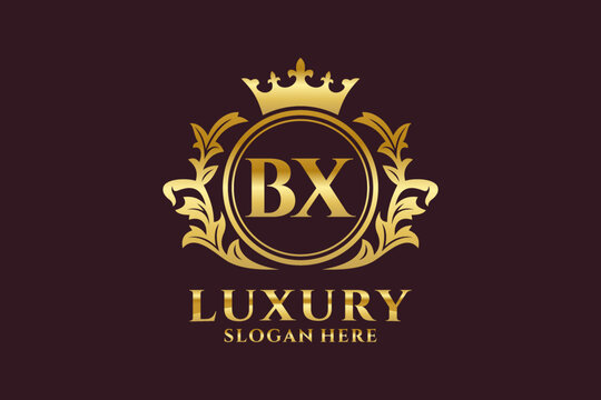 Initial BX Letter Royal Luxury Logo template in vector art for luxurious branding projects and other vector illustration.
