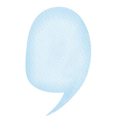 PNG.Blue Speech bubble watercolor.
