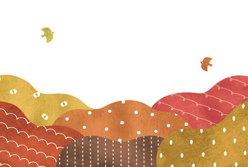 ポップな水彩の秋の森の木々抽象背景