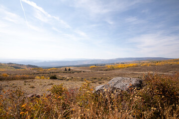 Road through mountain range near Duck Creek Village in Utah