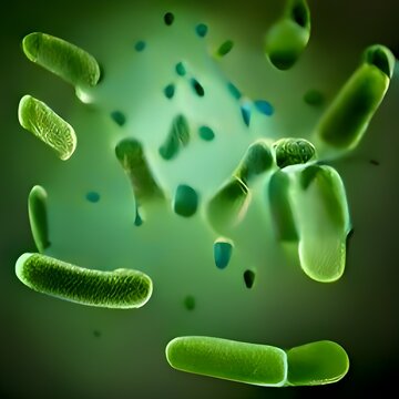 Microscopic view of bacteria. 3d illustration