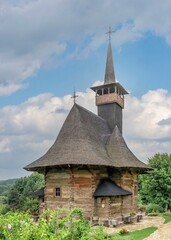 Fototapeta na wymiar Wooden Church in the Village Museum. Chisinau, Moldova