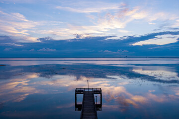 Reflective sunset on Mobile Bay