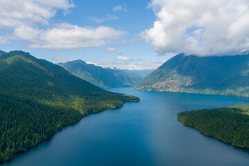 Lake Cushman and the Olympic Mountains in August 2021