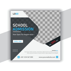 Education School admission social media post banner