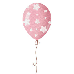 Pink balloon watercolor.
