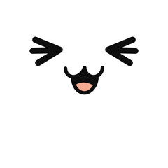 Doodle cute emotion face PNG.