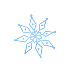 Blue Watercolor Snowflake