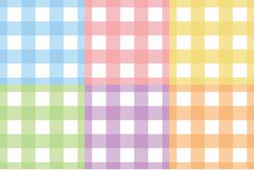チェック柄のパターン素材。ギンガムチェック。