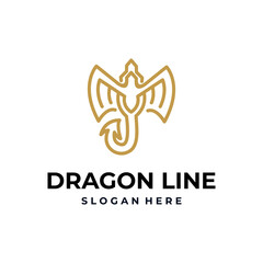 DRAGON LOGO DESIGN WITH LINE