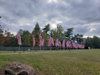 Vietnam Veterans Memorial Moving Wall and flags