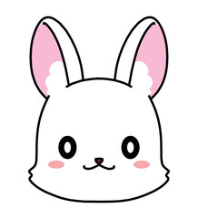 うさぎの顔のアイコンのベクターイラスト