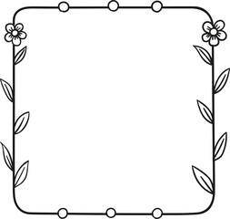 Leave and flower background hand drawn outline style