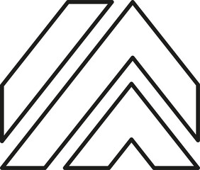 Letter A logo design outline style