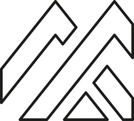 Letter A logo design outline style