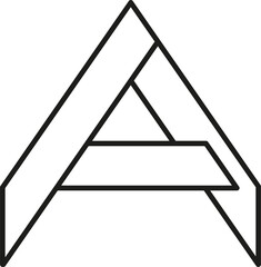 Letter A logo design outline style