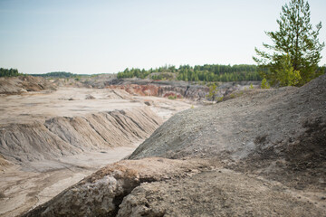 Clay quarry, human influence on nature.