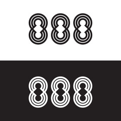 888 vector logo design.