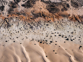 Aerial view of Lake Mungo dunes 