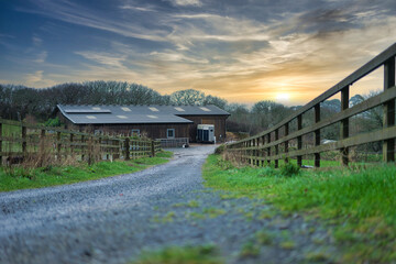 Sunset at the old farm house