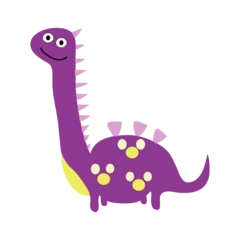 Crédence de cuisine en verre imprimé Dinosaures purple cute dinosaurus 
