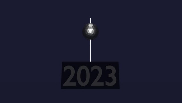 3D rendered animation - 2023 New Year ball drop