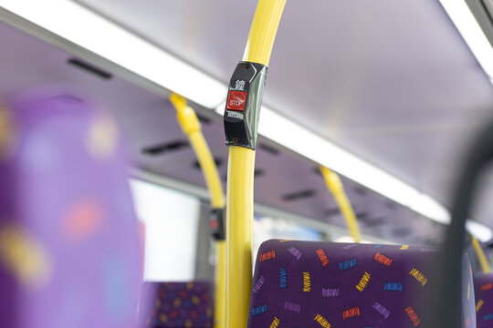 A Stop Bell In A Bus In Hong Kong