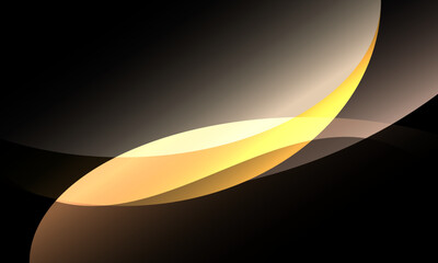 Abstract colorful geometric curve shapes on black backgrounds.