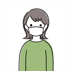 マクスをしている女性　感染対策