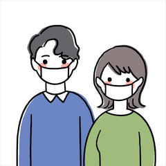 マスクをしている人たち　感染対策