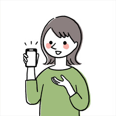 スマホを見せている女性