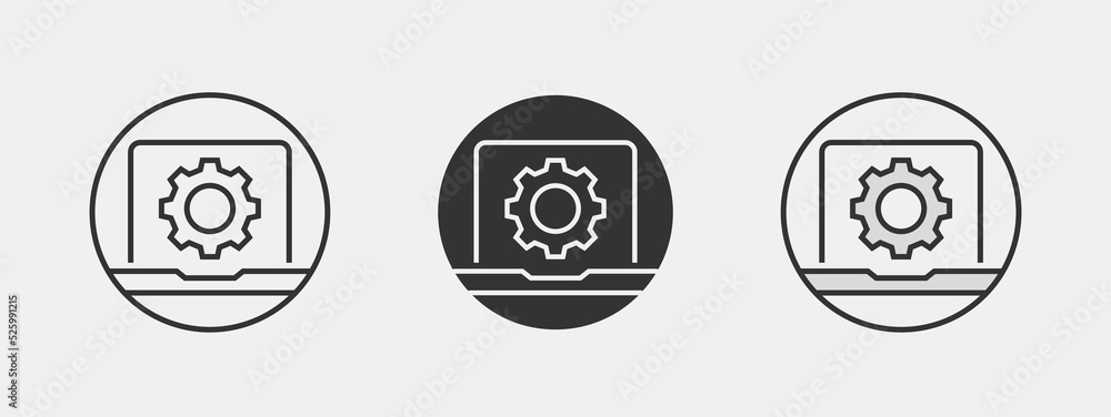 Poster web development icon. programming, setting, website logo template. vector illustration.