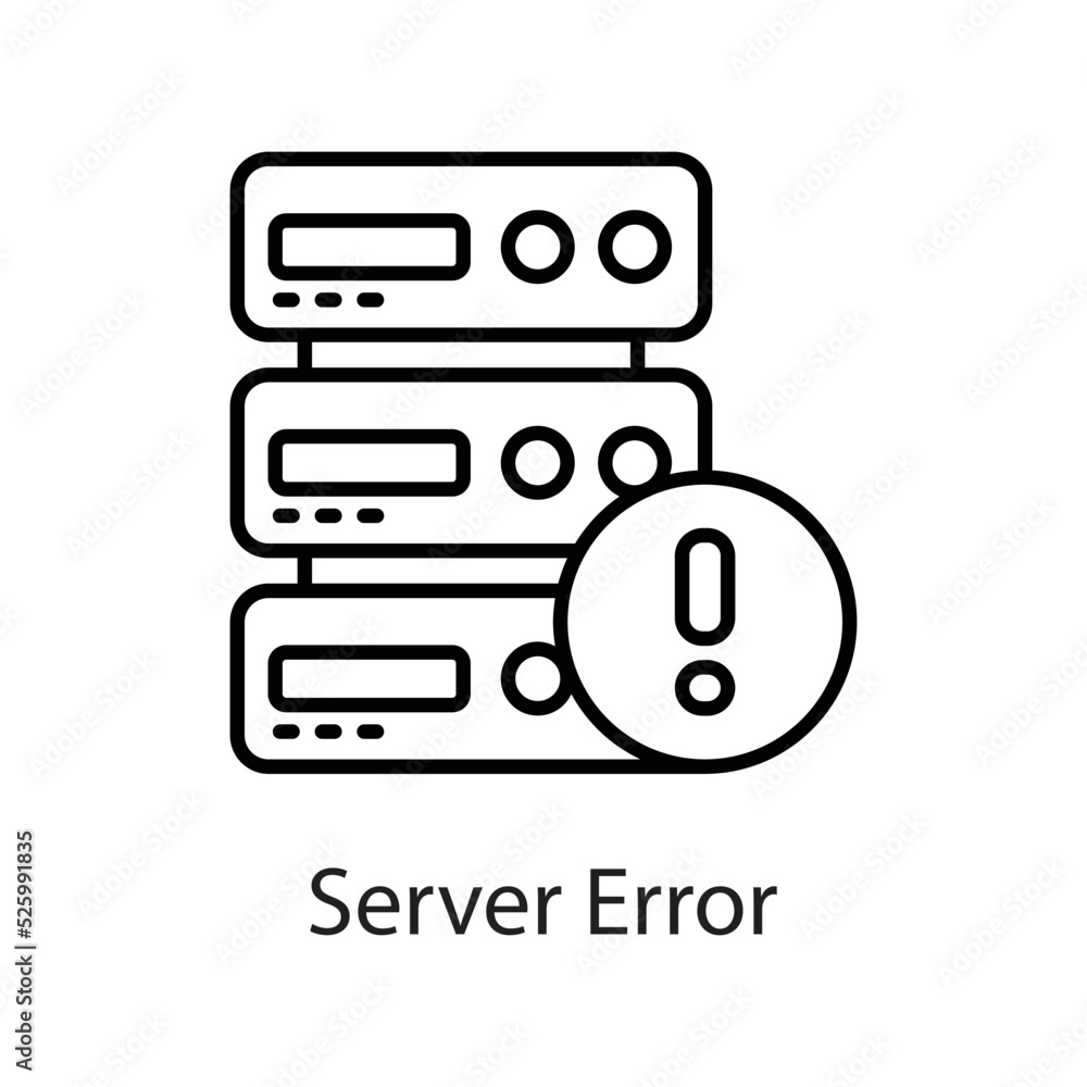 Poster server error vector outline icon design illustration on white background. eps 10 file