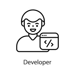 Developer vector Outline Icon Design illustration on White background. EPS 10 File 