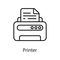 Printer vector Outline Icon Design illustration on White background. EPS 10 File 