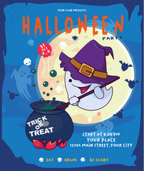 hand drawn halloween party flyer template