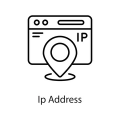 Ip Address vector Outline Icon Design illustration on White background. EPS 10 File 