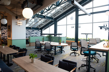 Coworking space, Was designed with a design, Biophilia.