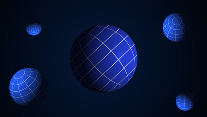 Rotating Spheres or Planets animation with the light on them with added NOISE TEXTURE and twinkling stars in the background