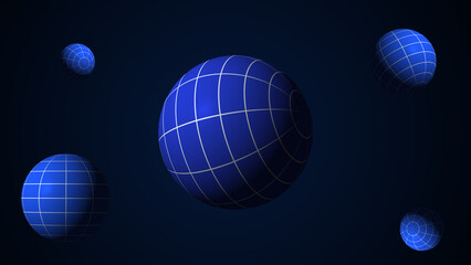 Rotating Spheres or Planets animation with the light on them with added NOISE TEXTURE and twinkling stars in the background