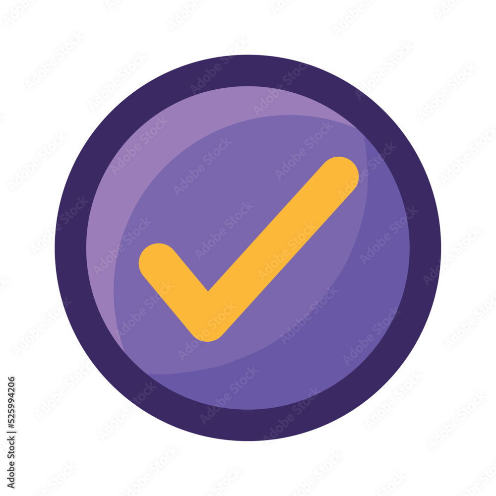 Poster check symbol in button