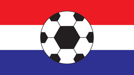 Fototapeta premium Soccer ball with netherlands flag background