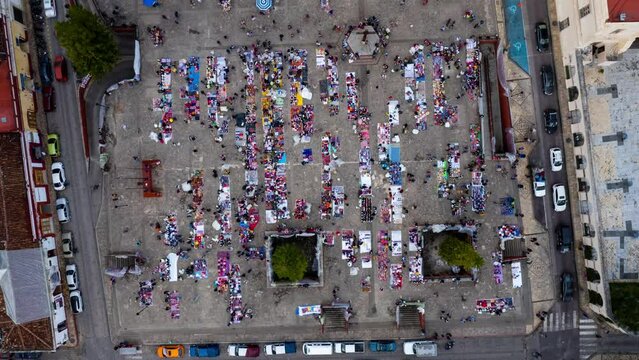 Tcenital timelapse during a traditional tianguis and street market at san cristobal de las casas in chiapas mexico
